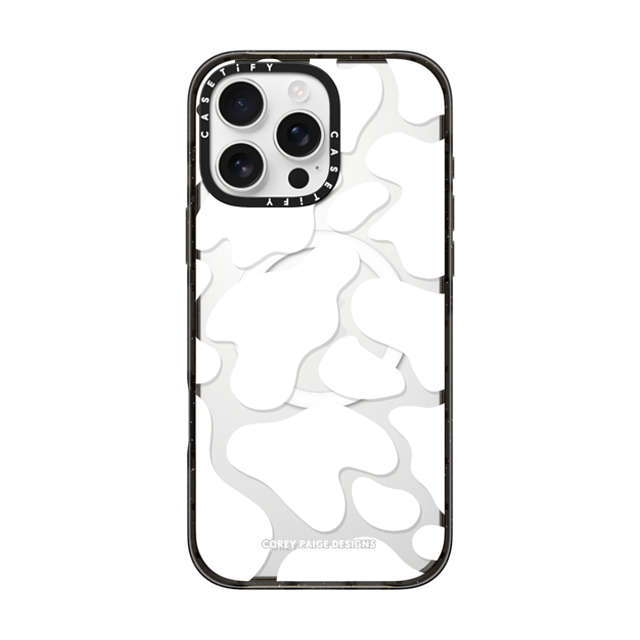 Corey Paige Designs x CASETiFY iPhone 16 Pro Max ケース Cow,Animal ブラック インパクトケース MagSafe対応 White Cow Print by Corey Paige Designs Father's Day Corey Paige Designs x CASETiFY iPhone 16 Pro Max ケース Cow,Animal ブラック インパクトケース MagSafe対応 White Cow Print by Corey Paige Designs Father's Day