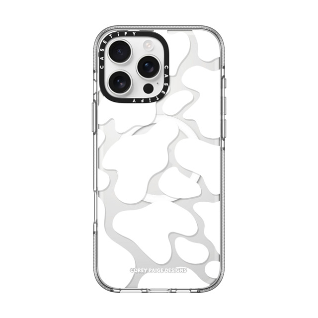 Corey Paige Designs x CASETiFY iPhone 16 Pro Max ケース Cow,Animal クリア クリア ケース MagSafe対応 White Cow Print by Corey Paige Designs Father's Day Corey Paige Designs x CASETiFY iPhone 16 Pro Max ケース Cow,Animal クリア クリア ケース MagSafe対応 White Cow Print by Corey Paige Designs Father's Day