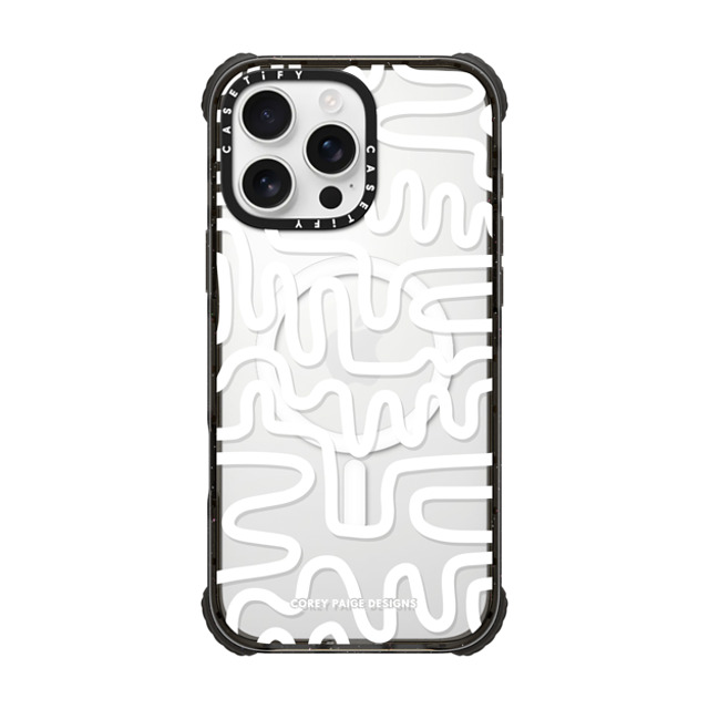 Corey Paige Designs x CASETiFY iPhone 16 Pro Max ケース Abstract,Line Art ブラック ウルトラ インパクトケース MagSafe 対応 White Line Art by Corey Paige Designs Father's Day Corey Paige Designs x CASETiFY iPhone 16 Pro Max ケース Abstract,Line Art ブラック ウルトラ インパクトケース MagSafe 対応 White Line Art by Corey Paige Designs Father's Day