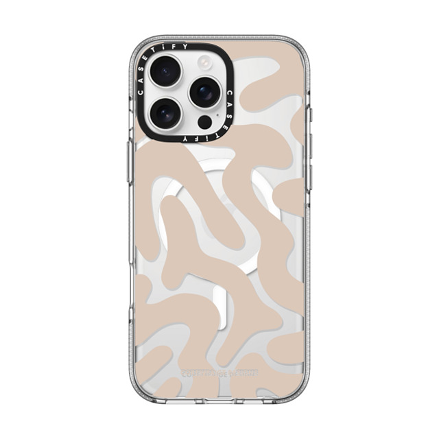 Corey Paige Designs x CASETiFY iPhone 16 Pro Max ケース クリア クリア ケース MagSafe対応 Tan Abstract Shapes by Corey Paige Designs