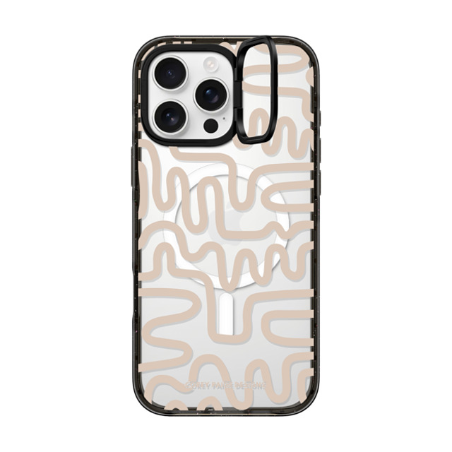 Corey Paige Designs x CASETiFY iPhone 16 Pro Max ケース Pattern,Abstract ブラック インパクトリングスタンドケース MagSafe対応 Tan Line Art by Corey Paige Designs Back to School Corey Paige Designs x CASETiFY iPhone 16 Pro Max ケース Pattern,Abstract ブラック インパクトリングスタンドケース MagSafe対応 Tan Line Art by Corey Paige Designs Back to School