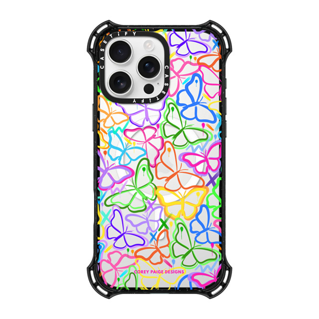 Corey Paige Designs x CASETiFY iPhone 16 Pro Max ケース ブラック バウンスケース Butterfly Bliss by Corey Paige Designs