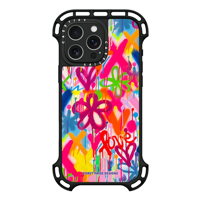 Corey Paige Designs x CASETiFY iPhone 16 Pro Max ケース ブラック ウルトラ バウンスケース MagSafe対応 Graffiti Street Style by Corey Paige Designs