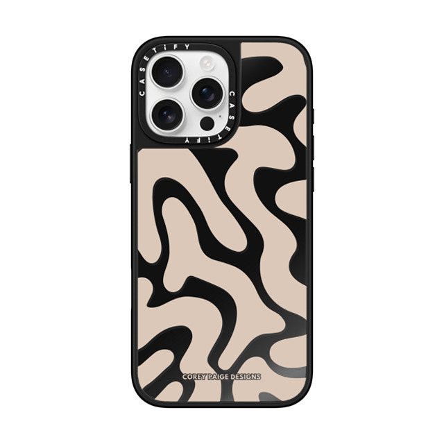 Corey Paige Designs x CASETiFY iPhone 16 Pro Max Case Black on Black ミラーケース MagSafe対応 Tan Abstract Shapes by Corey Paige Designs Corey Paige Designs x CASETiFY iPhone 16 Pro Max Case Black on Black ミラーケース MagSafe対応 Tan Abstract Shapes by Corey Paige Designs
