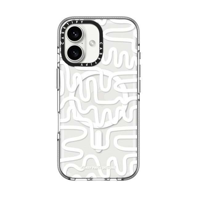 Corey Paige Designs x CASETiFY iPhone 16 ケース Abstract,Line Art クリア クリア ケース MagSafe対応 White Line Art by Corey Paige Designs Father's Day Corey Paige Designs x CASETiFY iPhone 16 ケース Abstract,Line Art クリア クリア ケース MagSafe対応 White Line Art by Corey Paige Designs Father's Day