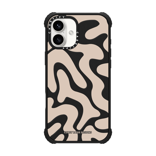 Corey Paige Designs x CASETiFY iPhone 16 Plus Case Matte Black ウルトラ インパクトケース MagSafe 対応 Tan Abstract Shapes by Corey Paige Designs Corey Paige Designs x CASETiFY iPhone 16 Plus Case Matte Black ウルトラ インパクトケース MagSafe 対応 Tan Abstract Shapes by Corey Paige Designs