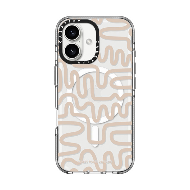 Corey Paige Designs x CASETiFY iPhone 16 ケース Pattern,Abstract クリア クリア ケース MagSafe対応 Tan Line Art by Corey Paige Designs Back to School Corey Paige Designs x CASETiFY iPhone 16 ケース Pattern,Abstract クリア クリア ケース MagSafe対応 Tan Line Art by Corey Paige Designs Back to School