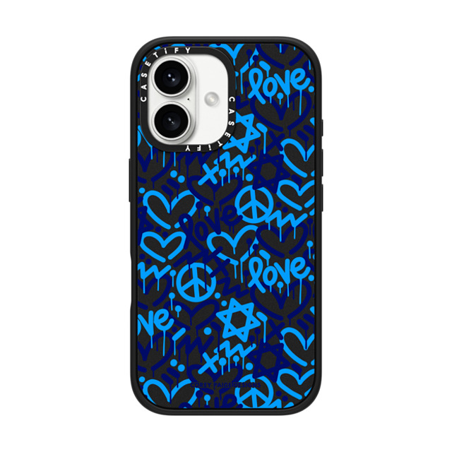 Corey Paige Designs x CASETiFY iPhone 16 ケース マットブラック インパクトケース Stars of Love by Corey Paige Designs