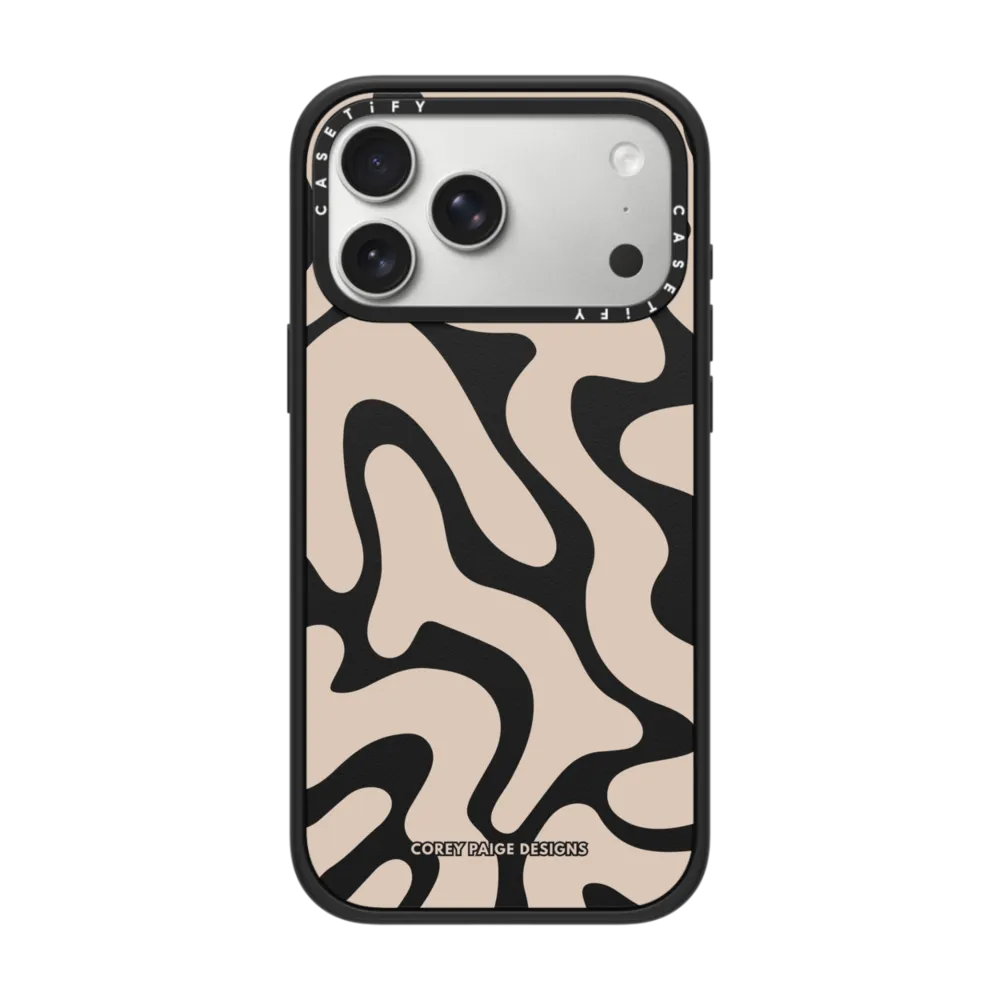 Impact iPhone 17 Pro Max Case MagSafe Compatible - Tan Abstract Shapes by Corey Paige Designs