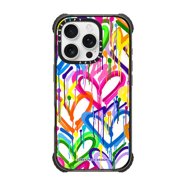 Corey Paige Designs x CASETiFY iPhone 16 Pro Case Black ウルトラ インパクトケース MagSafe 対応 Neon Layered Graffiti Hearts by Corey Paige Designs Corey Paige Designs x CASETiFY iPhone 16 Pro Case Black ウルトラ インパクトケース MagSafe 対応 Neon Layered Graffiti Hearts by Corey Paige Designs