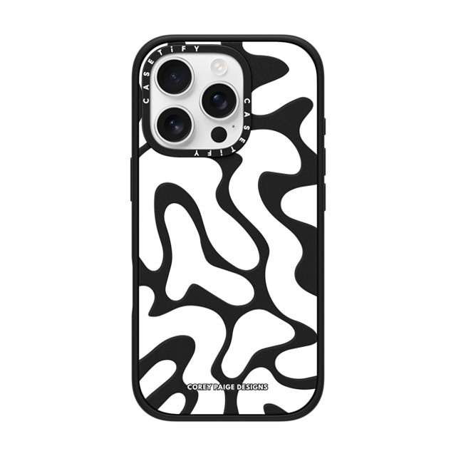 Corey Paige Designs x CASETiFY iPhone 16 Pro ケース Pattern,Abstract マットブラック インパクトケース MagSafe対応 White Abstract Shapes by Corey Paige Designs Father's Day Corey Paige Designs x CASETiFY iPhone 16 Pro ケース Pattern,Abstract マットブラック インパクトケース MagSafe対応 White Abstract Shapes by Corey Paige Designs Father's Day