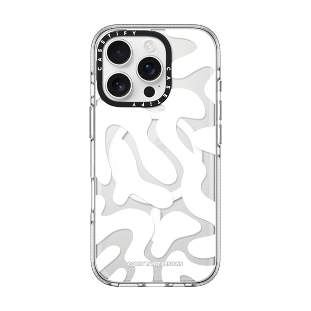 Corey Paige Designs x CASETiFY iPhone 16 Pro ケース Pattern,Abstract クリア クリア ケース MagSafe対応 White Abstract Shapes by Corey Paige Designs Father's Day Corey Paige Designs x CASETiFY iPhone 16 Pro ケース Pattern,Abstract クリア クリア ケース MagSafe対応 White Abstract Shapes by Corey Paige Designs Father's Day