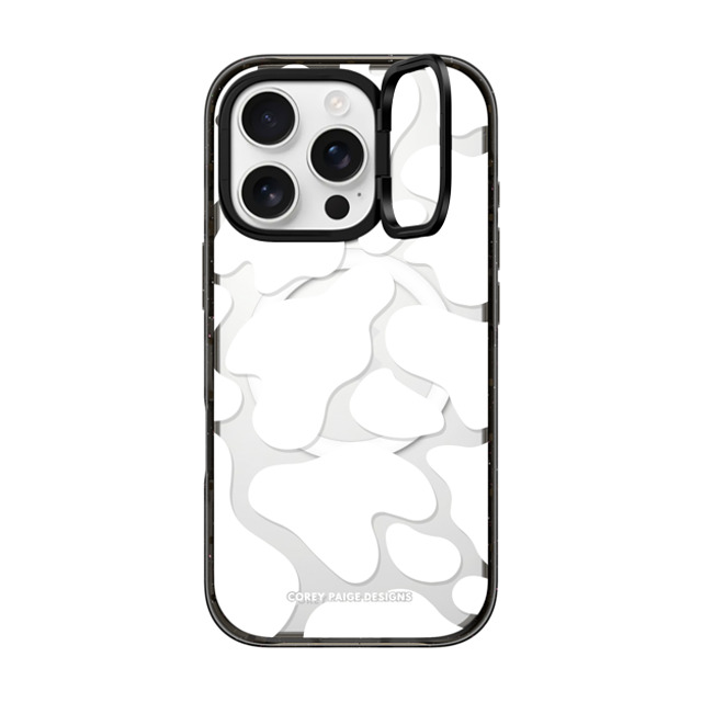 Corey Paige Designs x CASETiFY iPhone 16 Pro ケース Cow,Animal ブラック インパクトリングスタンドケース MagSafe対応 White Cow Print by Corey Paige Designs Father's Day Corey Paige Designs x CASETiFY iPhone 16 Pro ケース Cow,Animal ブラック インパクトリングスタンドケース MagSafe対応 White Cow Print by Corey Paige Designs Father's Day