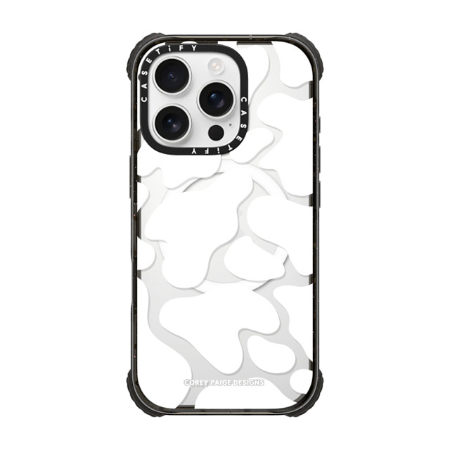 Corey Paige Designs x CASETiFY iPhone 16 Pro ケース Cow,Animal ブラック ウルトラ インパクトケース MagSafe 対応 White Cow Print by Corey Paige Designs Father's Day Corey Paige Designs x CASETiFY iPhone 16 Pro ケース Cow,Animal ブラック ウルトラ インパクトケース MagSafe 対応 White Cow Print by Corey Paige Designs Father's Day