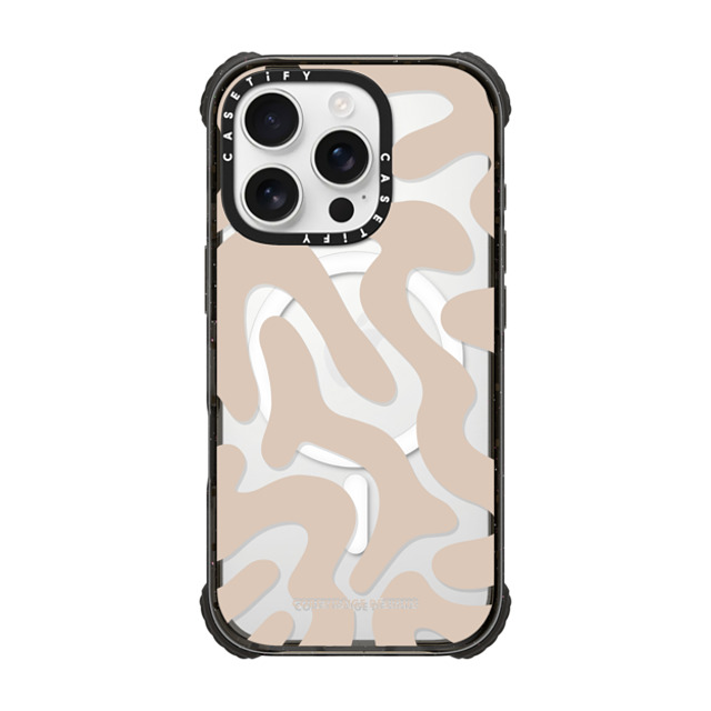Corey Paige Designs x CASETiFY iPhone 16 Pro Case Black ウルトラ インパクトケース MagSafe 対応 Tan Abstract Shapes by Corey Paige Designs Corey Paige Designs x CASETiFY iPhone 16 Pro Case Black ウルトラ インパクトケース MagSafe 対応 Tan Abstract Shapes by Corey Paige Designs