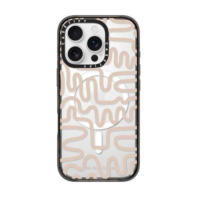 Corey Paige Designs x CASETiFY iPhone 16 Pro ケース Pattern,Abstract ブラック インパクトケース MagSafe対応 Tan Line Art by Corey Paige Designs Back to School Corey Paige Designs x CASETiFY iPhone 16 Pro ケース Pattern,Abstract ブラック インパクトケース MagSafe対応 Tan Line Art by Corey Paige Designs Back to School