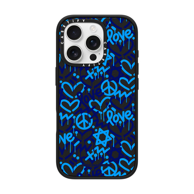 Corey Paige Designs x CASETiFY iPhone 16 Pro ケース マットブラック インパクトケース Stars of Love by Corey Paige Designs