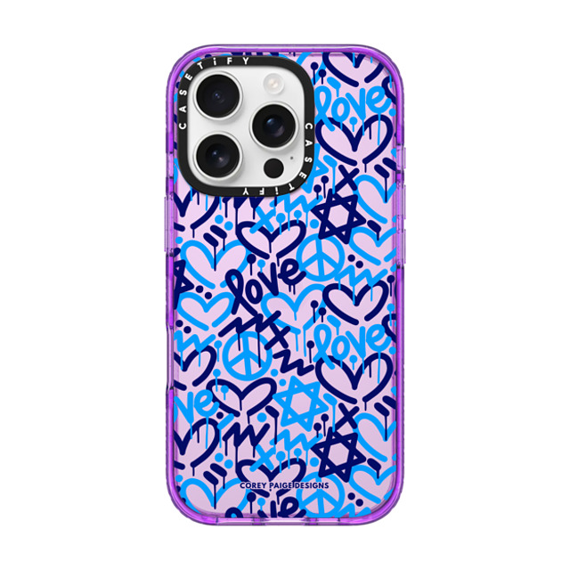Corey Paige Designs x CASETiFY iPhone 16 Pro Case パープル Impact Case Stars of Love by Corey Paige Designs Corey Paige Designs x CASETiFY iPhone 16 Pro Case パープル Impact Case Stars of Love by Corey Paige Designs