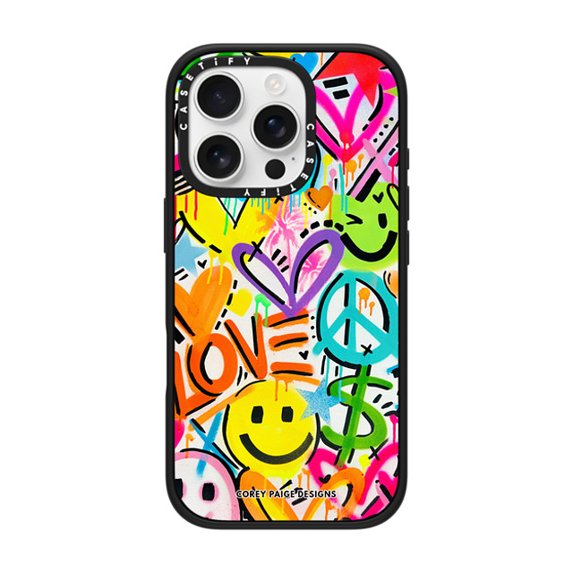 Corey Paige Designs x CASETiFY iPhone 16 Pro ケース マットブラック インパクトケース Love and Everything In Between by Corey Paige Designs