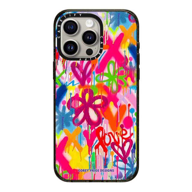 Corey Paige Designs x CASETiFY iPhone 15 Pro Max ケース ブラック インパクトケース Graffiti Street Style by Corey Paige Designs