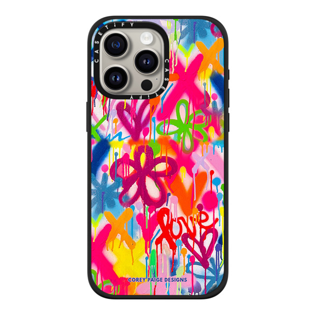 Corey Paige Designs x CASETiFY iPhone 15 Pro Max ケース マットブラック インパクトケース MagSafe対応 Graffiti Street Style by Corey Paige Designs