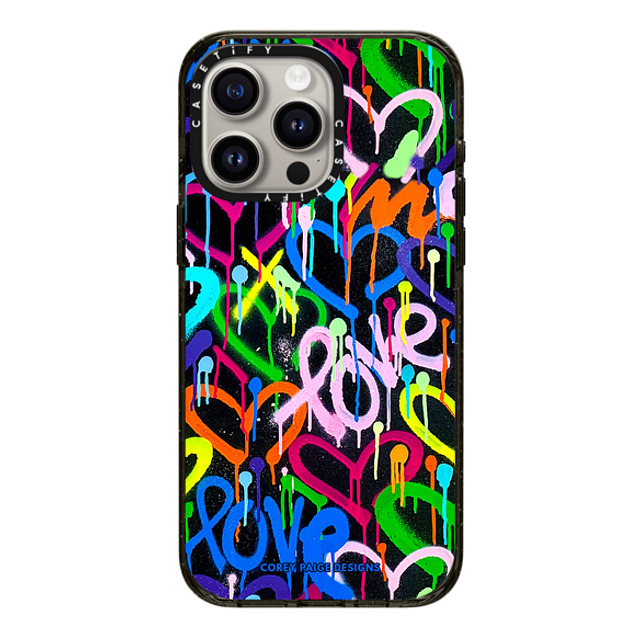 Corey Paige Designs x CASETiFY iPhone 15 Pro Max Case Heart,Love Black Impact Case MagSafe Compatible Love & Hearts Street Art by Corey Paige Designs Father's Day Corey Paige Designs x CASETiFY iPhone 15 Pro Max Case Heart,Love Black Impact Case MagSafe Compatible Love & Hearts Street Art by Corey Paige Designs Father's Day