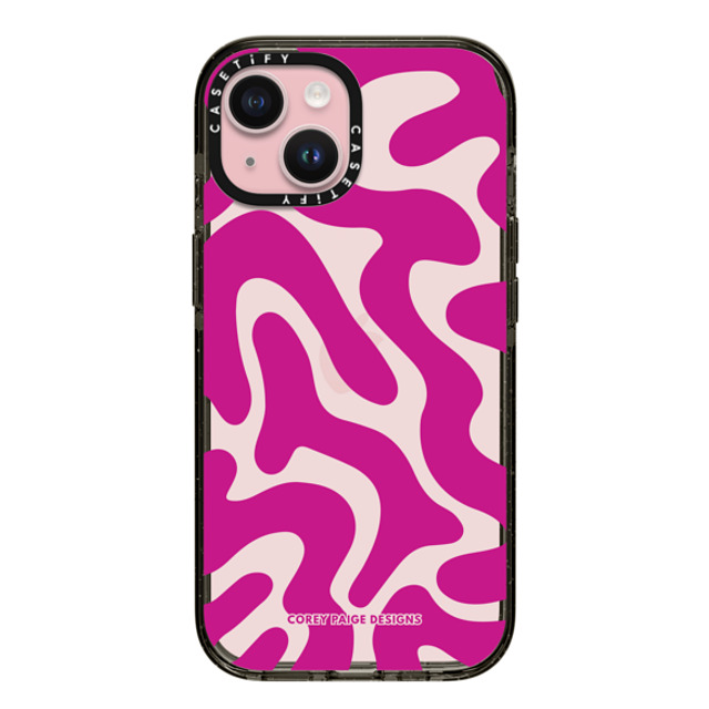 Corey Paige Designs x CASETiFY iPhone 15 Case Pattern,Abstract Black インパクトケース Pink Abstract Shapes by Corey Paige Designs Mother's Day Corey Paige Designs x CASETiFY iPhone 15 Case Pattern,Abstract Black インパクトケース Pink Abstract Shapes by Corey Paige Designs Mother's Day