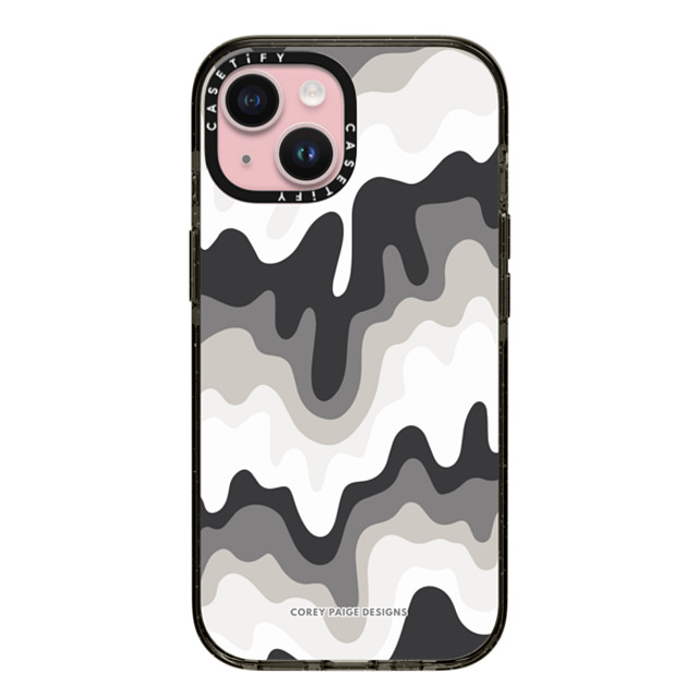 Corey Paige Designs x CASETiFY iPhone 15 ケース ブラック インパクトケース MagSafe対応 Neutral Meltdown by Corey Paige Designs