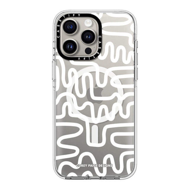 Corey Paige Designs x CASETiFY iPhone 15 Pro Max ケース クリア クリア ケース MagSafe対応 White Line Art by Corey Paige Designs