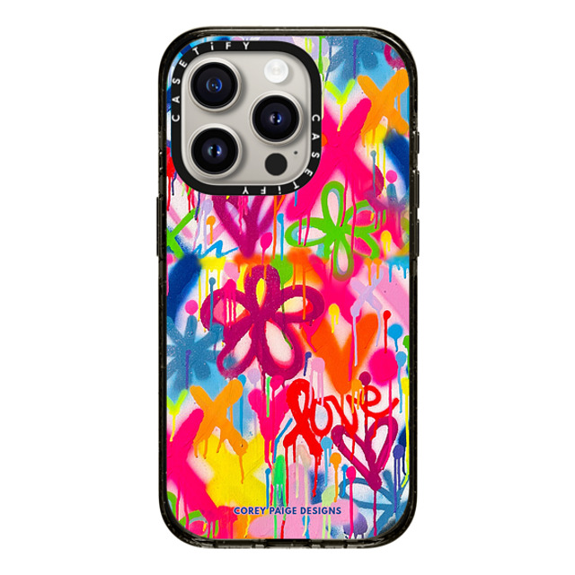 Corey Paige Designs x CASETiFY iPhone 15 Pro ケース ブラック インパクトケース Graffiti Street Style by Corey Paige Designs