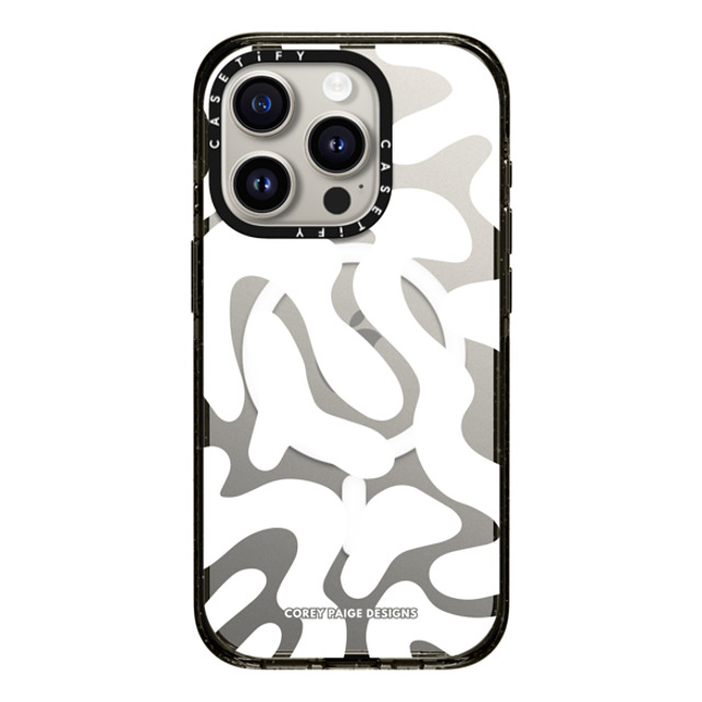 Corey Paige Designs x CASETiFY iPhone 15 Pro ケース Pattern,Abstract ブラック インパクトケース MagSafe対応 White Abstract Shapes by Corey Paige Designs Back to School Corey Paige Designs x CASETiFY iPhone 15 Pro ケース Pattern,Abstract ブラック インパクトケース MagSafe対応 White Abstract Shapes by Corey Paige Designs Back to School