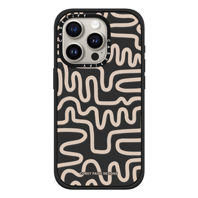 Corey Paige Designs x CASETiFY iPhone 15 Pro Case Pattern,Abstract Matte Black Impact Case MagSafe Compatible Tan Line Art by Corey Paige Designs Back to School Corey Paige Designs x CASETiFY iPhone 15 Pro Case Pattern,Abstract Matte Black Impact Case MagSafe Compatible Tan Line Art by Corey Paige Designs Back to School