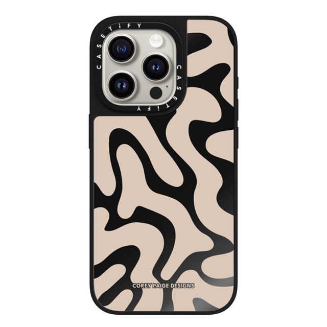 Corey Paige Designs x CASETiFY iPhone 15 Pro ケース Abstract,Minimalism Black on Black ミラーケース MagSafe対応 Tan Abstract Shapes by Corey Paige Designs Back to School Corey Paige Designs x CASETiFY iPhone 15 Pro ケース Abstract,Minimalism Black on Black ミラーケース MagSafe対応 Tan Abstract Shapes by Corey Paige Designs Back to School