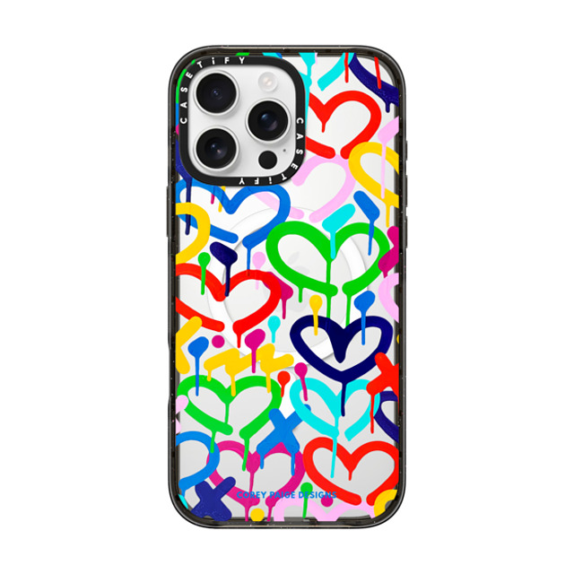 Corey Paige Designs x CASETiFY iPhone 16 Pro Max Case Heart,Pattern Black Impact Case MagSafe Compatible Rainbow Electric Love by Corey Paige Designs Father's Day Corey Paige Designs x CASETiFY iPhone 16 Pro Max Case Heart,Pattern Black Impact Case MagSafe Compatible Rainbow Electric Love by Corey Paige Designs Father's Day
