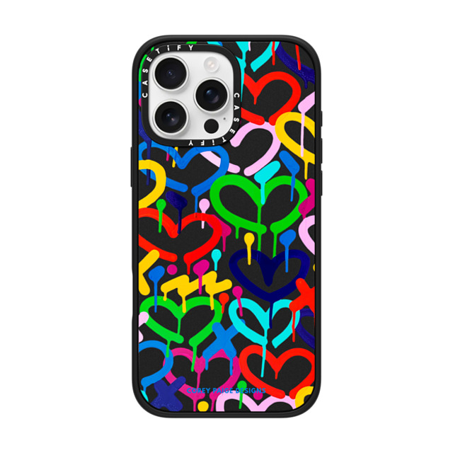 Corey Paige Designs x CASETiFY iPhone 16 Pro Max Case Heart,Pattern Matte Black Impact Case MagSafe Compatible Rainbow Electric Love by Corey Paige Designs Father's Day Corey Paige Designs x CASETiFY iPhone 16 Pro Max Case Heart,Pattern Matte Black Impact Case MagSafe Compatible Rainbow Electric Love by Corey Paige Designs Father's Day