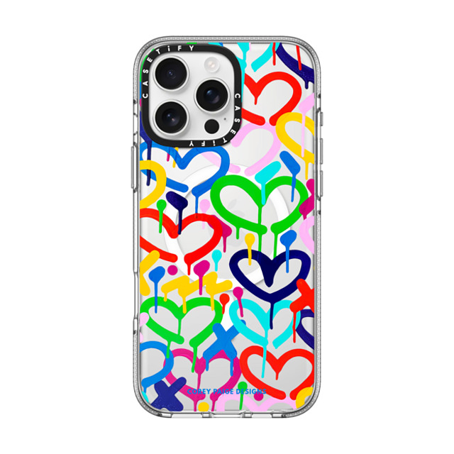 Corey Paige Designs x CASETiFY iPhone 16 Pro Max ケース Heart,Pattern クリア クリア ケース MagSafe対応 Rainbow Electric Love by Corey Paige Designs Father's Day Corey Paige Designs x CASETiFY iPhone 16 Pro Max ケース Heart,Pattern クリア クリア ケース MagSafe対応 Rainbow Electric Love by Corey Paige Designs Father's Day