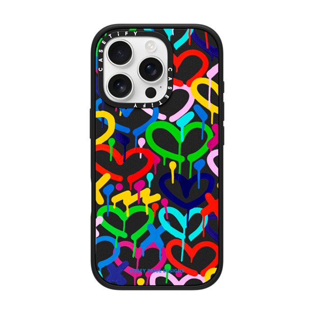 Corey Paige Designs x CASETiFY iPhone 16 Pro Case Heart,Pattern Matte Black Impact Case MagSafe Compatible Rainbow Electric Love by Corey Paige Designs Father's Day Corey Paige Designs x CASETiFY iPhone 16 Pro Case Heart,Pattern Matte Black Impact Case MagSafe Compatible Rainbow Electric Love by Corey Paige Designs Father's Day
