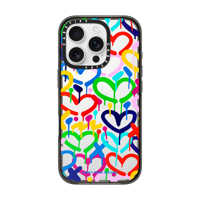 Corey Paige Designs x CASETiFY iPhone 16 Pro Case Heart,Pattern Black Impact Case Rainbow Electric Love by Corey Paige Designs Father's Day Corey Paige Designs x CASETiFY iPhone 16 Pro Case Heart,Pattern Black Impact Case Rainbow Electric Love by Corey Paige Designs Father's Day