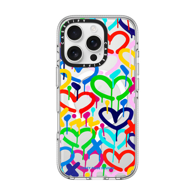 Corey Paige Designs x CASETiFY iPhone 16 Pro Case Heart,Pattern Clear Clear Case MagSafe Compatible Rainbow Electric Love by Corey Paige Designs Father's Day Corey Paige Designs x CASETiFY iPhone 16 Pro Case Heart,Pattern Clear Clear Case MagSafe Compatible Rainbow Electric Love by Corey Paige Designs Father's Day