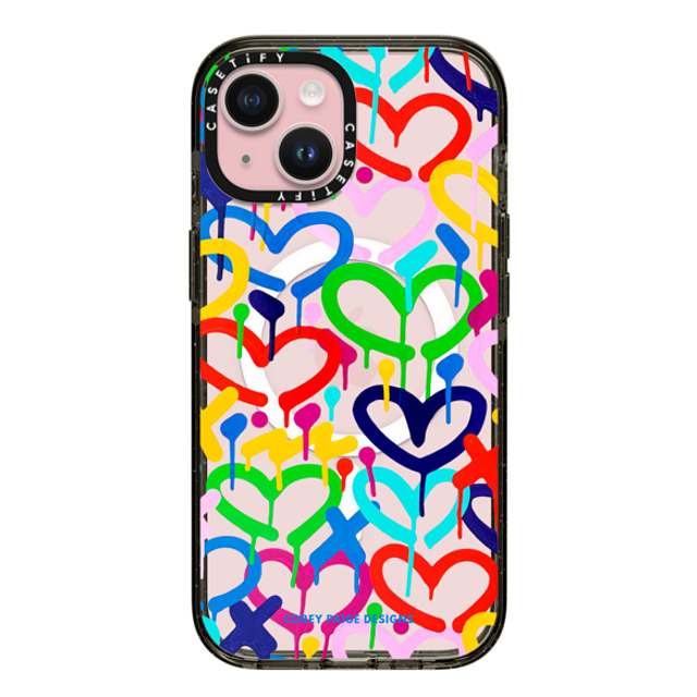 Corey Paige Designs x CASETiFY iPhone 15 Case Heart,Pattern Black Impact Case MagSafe Compatible Rainbow Electric Love by Corey Paige Designs Back to School Corey Paige Designs x CASETiFY iPhone 15 Case Heart,Pattern Black Impact Case MagSafe Compatible Rainbow Electric Love by Corey Paige Designs Back to School