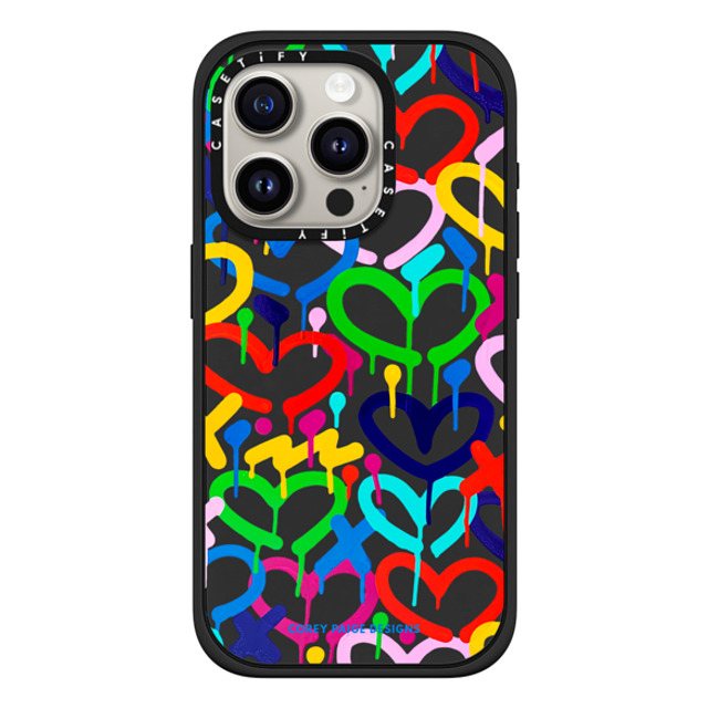 Corey Paige Designs x CASETiFY iPhone 15 Pro Case Heart,Pattern Matte Black Impact Case MagSafe Compatible Rainbow Electric Love by Corey Paige Designs Back to School Corey Paige Designs x CASETiFY iPhone 15 Pro Case Heart,Pattern Matte Black Impact Case MagSafe Compatible Rainbow Electric Love by Corey Paige Designs Back to School