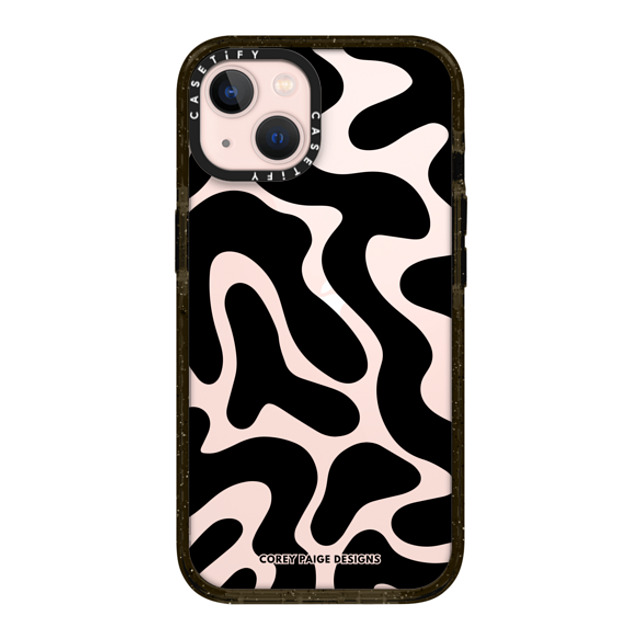 Corey Paige Designs x CASETiFY iPhone 13 ケース ブラック インパクトケース Black Abstract Shapes by Corey Paige Designs