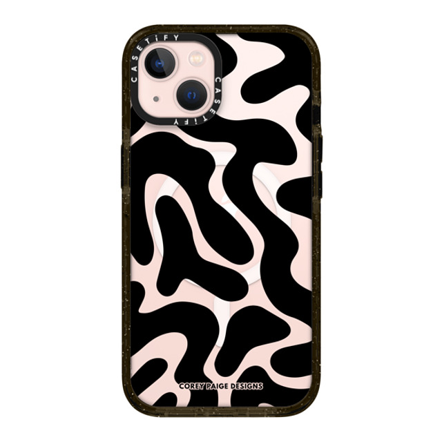 Corey Paige Designs x CASETiFY iPhone 13 ケース ブラック インパクトケース MagSafe対応 Black Abstract Shapes by Corey Paige Designs