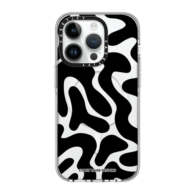 Corey Paige Designs x CASETiFY iPhone 14 Pro ケース クリア クリア ケース MagSafe対応 Black Abstract Shapes by Corey Paige Designs