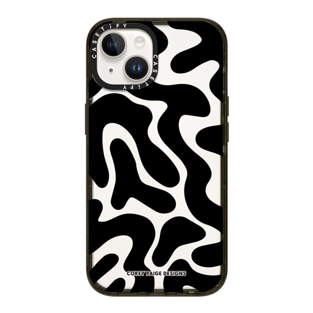 Corey Paige Designs x CASETiFY iPhone 14 ケース ブラック インパクトケース Black Abstract Shapes by Corey Paige Designs