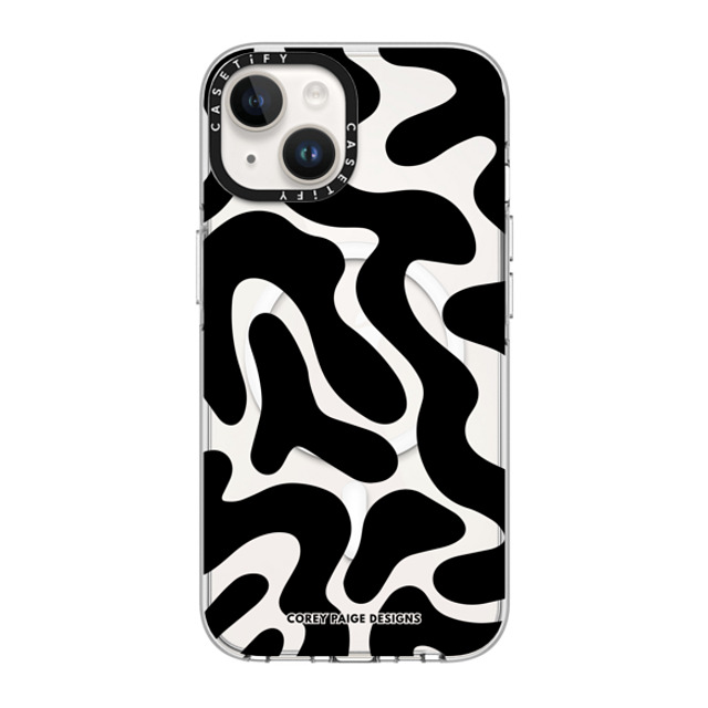 Corey Paige Designs x CASETiFY iPhone 14 ケース クリア クリア ケース MagSafe対応 Black Abstract Shapes by Corey Paige Designs