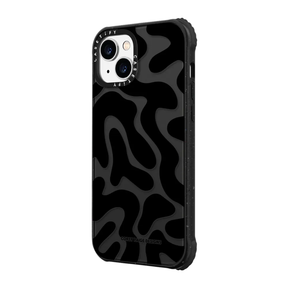 Ultra Impact iPhone 14 Plus Case - Black Abstract Shapes by Corey Paige Designs
