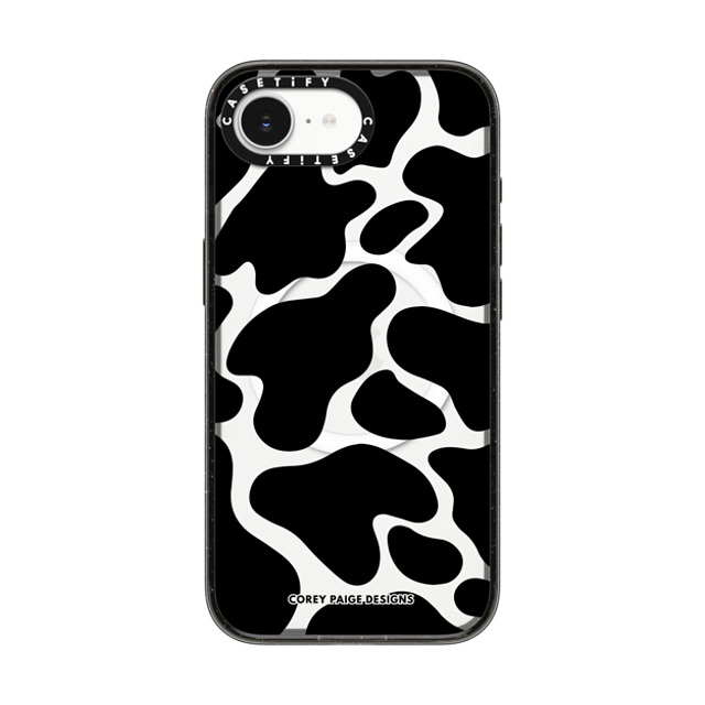 Corey Paige Designs x CASETiFY iPhone 16e ケース Cow,Animal ブラック インパクトケース MagSafe対応 Black Cow Print by Corey Paige Designs Back to School Corey Paige Designs x CASETiFY iPhone 16e ケース Cow,Animal ブラック インパクトケース MagSafe対応 Black Cow Print by Corey Paige Designs Back to School