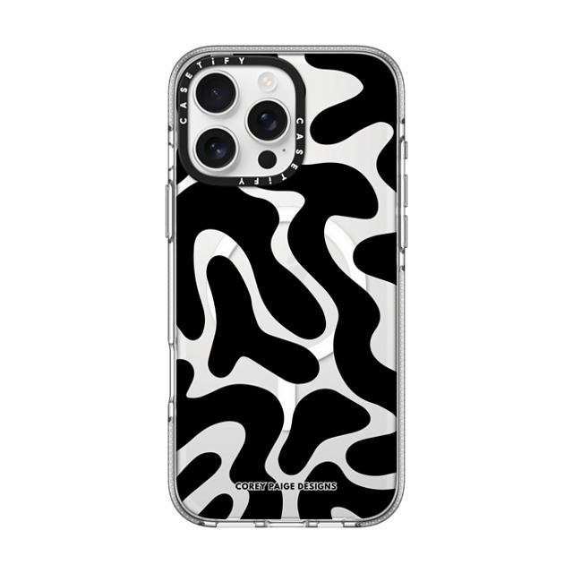 Corey Paige Designs x CASETiFY iPhone 16 Pro Max ケース クリア クリア ケース MagSafe対応 Black Abstract Shapes by Corey Paige Designs