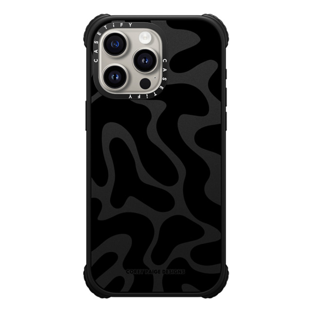 Corey Paige Designs x CASETiFY iPhone 15 Pro Max Case Matte Black ウルトラ インパクトケース MagSafe 対応 Black Abstract Shapes by Corey Paige Designs Corey Paige Designs x CASETiFY iPhone 15 Pro Max Case Matte Black ウルトラ インパクトケース MagSafe 対応 Black Abstract Shapes by Corey Paige Designs
